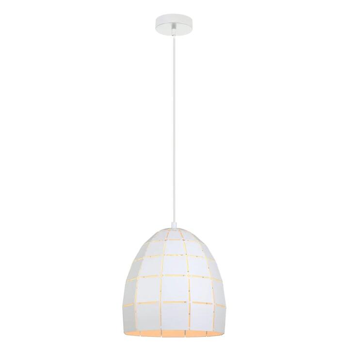 Amy Modern Pendant Lamp Light ES Matte White Tiled Ellipse