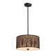 Avery Classic Pendant Lamp Light ES x 3 Aged Bronze with Amber Large Round