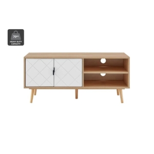 Banbury Entertainment Unit TV Stand Storage Cabinet 110cm - White/Oak