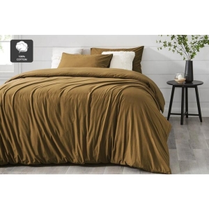 Aesop Stone Wash 100% Cotton Quilt Cover Set - Mustard