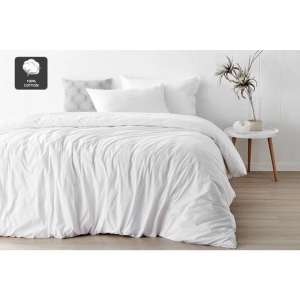 Aesop Stone Wash 100% Cotton Quilt Cover Set - White