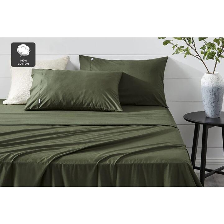 Aesop Stone Wash 100% Cotton Sheet Set - Avocado