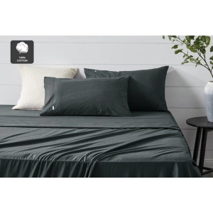 Aesop Stone Wash 100% Cotton Sheet Set - Charcoal