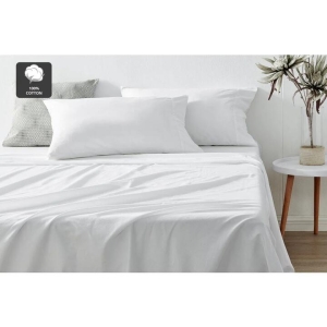Aesop Stone Wash 100% Cotton Sheet Set - White