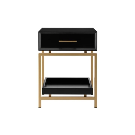 Bailey Bedside Nightstand Side Table - Black - Black