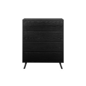 Baily Modern Wooden Chest of 4-Drawers Tallboy Storage Cabinet - Black