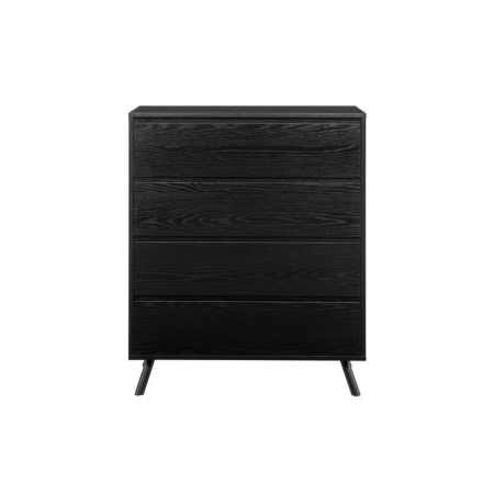 Baily Modern Wooden Chest of 4-Drawers Tallboy Storage Cabinet - Black