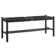 Amber Wooden Kitchen Dining Bench Chair Stool Rattan Seat Large - Black - Black / Large