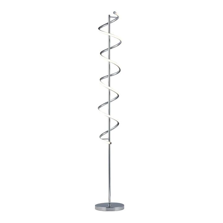 Angelina Modern Curved Spiral LED Floor Reading Lamp Light - Chrome