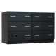 6 Chest of Drawers Cabinet Dresser Table Tallboy Lowboy Storage Black