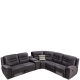 5 Seater Corner Couch Velvet Grey Fabric Recliner Sofa Lounge Set with Quilted Back Cushions