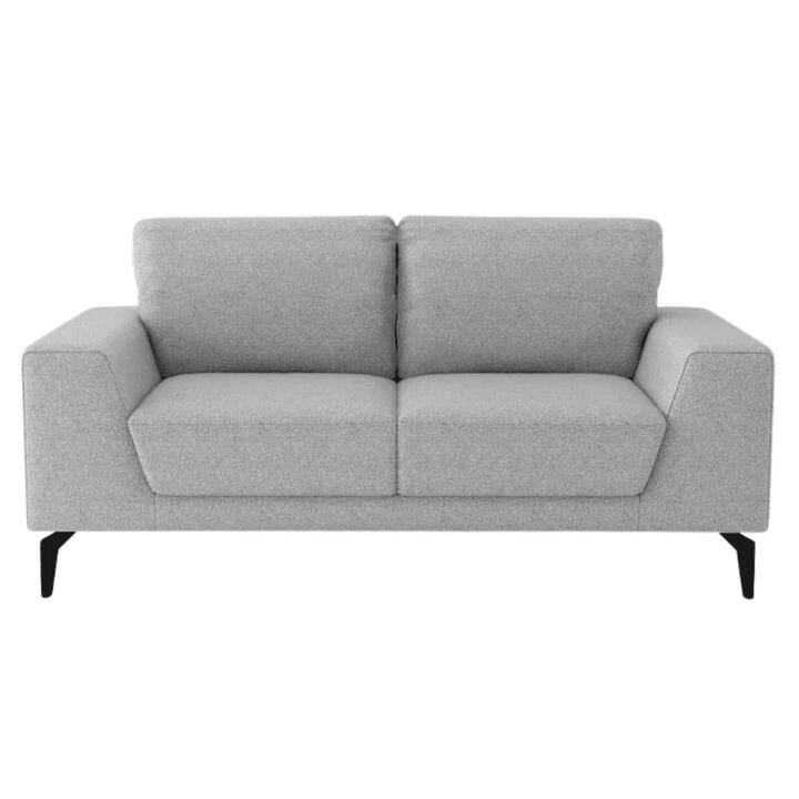 Amigos 2-Seater Fabric Lounge Sofa with Solid Wooden Frame - Grey