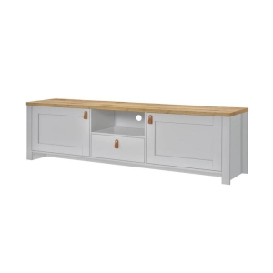 Anera Wooden TV Stand Entertainment Unit 180cm - Oak/Light Grey