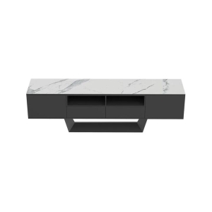 Raimon Furniture Arianna Modern Lowline Entertainment Unit TV Stand 200cm Ceramic - Marmo / Black