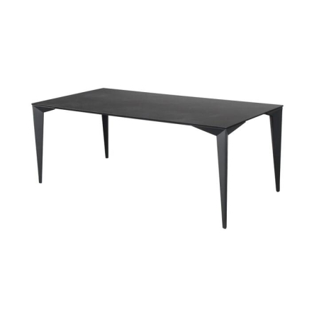 Raimon Furniture Alexandra Modern Rectangular Kitchen Dining Table Ceramic Metal Frame 200cm - Nero