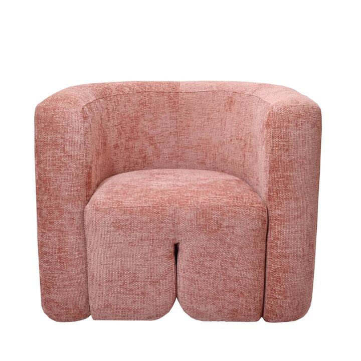 Raimon Furniture Alaina Textured Fabric Occasional Lounge Armchair Chair Accent Blush