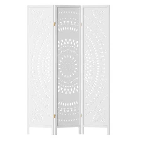 Artiss 3 Panel Room Divider Screen 132x170cm Circle White