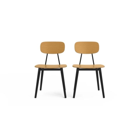 Aldridge Set of 2 Dining Chairs Natural Oak Wood