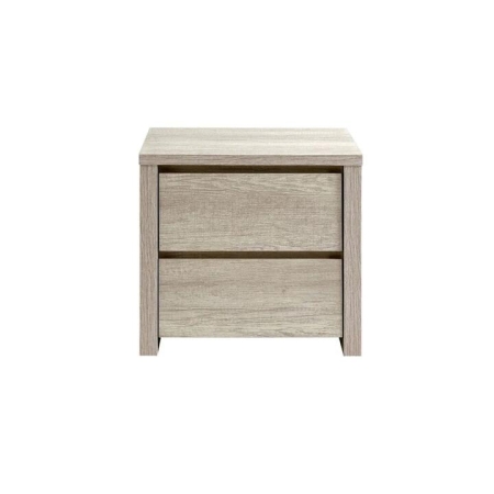 Alta Collection 2 Drawer Bedside Table Dusky Oak