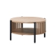 Design Square Ailana Wooden Round Open Shelf Coffee Table 80cm Slat Oak