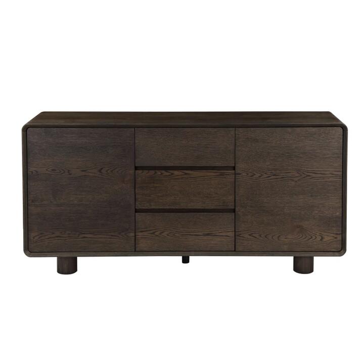 Raimon Furniture Angelo Wooden Dark Oak Veneer Buffet Unit Sideboard Storage Cabinet Coffee