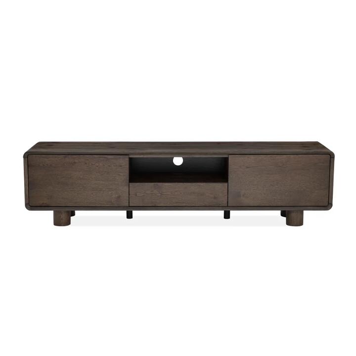 Raimon Furniture Angelo Wooden Dark Oak Veneer Lowline Entertainment Unit TV Stand 180cm Coffee