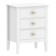 Arven Wooden Modern Nightstand Bedside Side Table 3-Drawers White