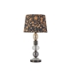Allegra Flower Fabric Shade Metal Glass Base Desk Table Light Lamp Black Nickel
