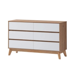 Design Square Audrey Wooden Chest Of 2x3-Drawers Dresser Storage Cabinet Oak/White