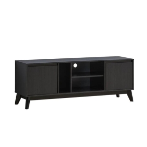 Design Square Audrew Lowline TV Stand Entertainment Unit 150cm W/ 2-Doors Black