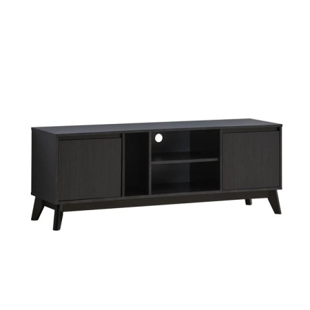 Design Square Audrew Lowline TV Stand Entertainment Unit 150cm W/ 2-Doors Black