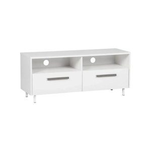 Maestro Furniture Ashley Wooden Modern Small TV Stand Entertainment Unit 2-Drawer White