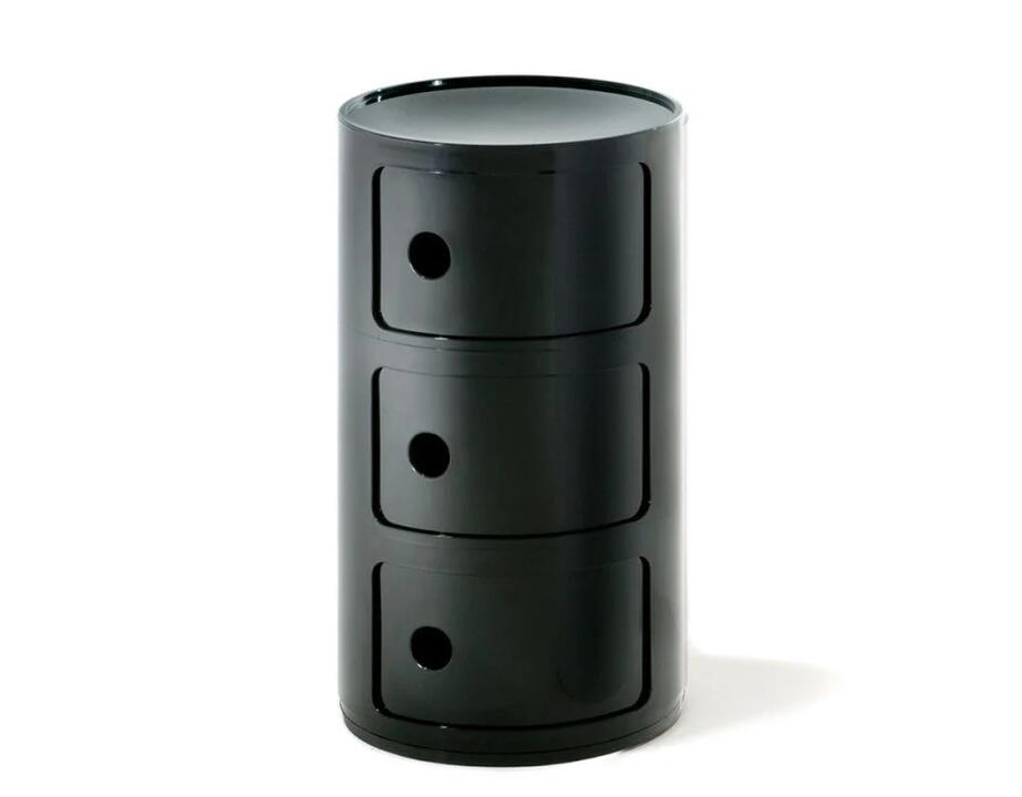 Anna Castelli Ferrieri Replica Componibili Storage Unit 3-Drawer - Black