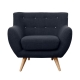 6IXTY 1-Seater Armchair - Grey Buttons - Slate