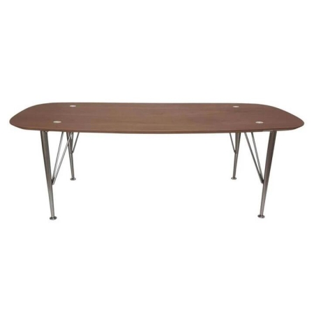 6IXTY2 Scandinavian Wooden Coffee Table - Metal Legs - Walnut Satin