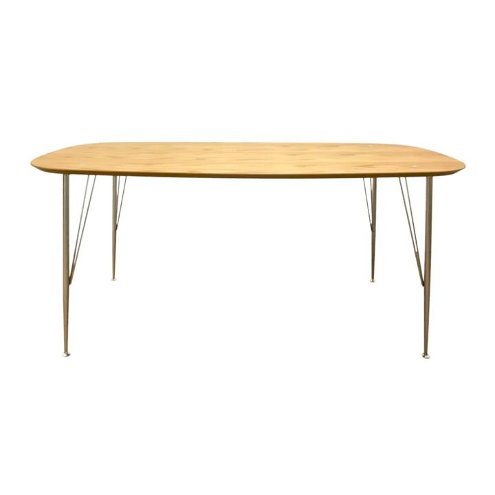 6IXTY2 Scandinavian Wooden Dining Table Small 180cm - Metal Legs - Oak