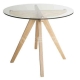 Amelia Collection Round Glass Dining Table - 90cm - Natural