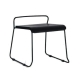Bavleen Bar Low Stool 45cm - Black Frame - Black Veneer Seat