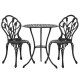 3PC Outdoor Setting Cast Aluminium Bistro Table Chair Patio Black