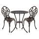 3PC Outdoor Setting Cast Aluminium Bistro Table Chair Patio Bronze