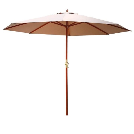 3M Outdoor Pole Umbrella Cantilever Stand Garden Umbrellas Patio Beige
