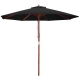 2.7M Outdoor Pole Umbrella Cantilever Stand Garden Umbrellas Patio Black