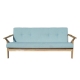Design Square 3-Seater Fabric Wood Sofa Liucne Couch Oak Frame - Mint