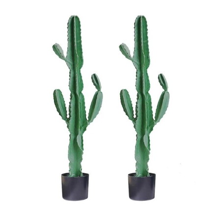 2X 120cm Green Artificial Indoor Cactus Tree Fake Plant Simulation Decorative 6 Heads