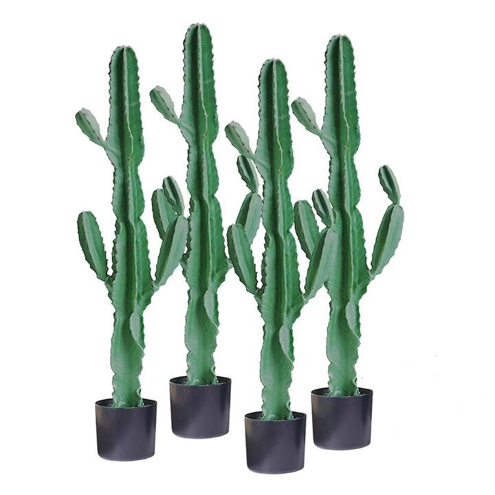 4X 120cm Green Artificial Indoor Cactus Tree Fake Plant Simulation Decorative 6 Heads