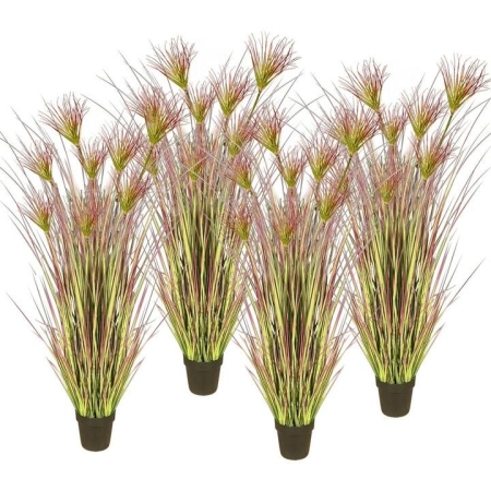 4X 120cm Purple Artificial Indoor Potted Papyrus Plant Tree Fake Simulation Decorative