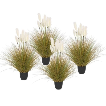 4X 137cm Artificial Indoor Potted Reed Bulrush Grass Tree Fake Plant Simulation Decorative