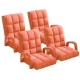 4X Foldable Lounge Cushion Adjustable Floor Lazy Recliner Chair with Armrest Orange