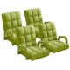 4X Foldable Lounge Cushion Adjustable Floor Lazy Recliner Chair with Armrest Yellow Green