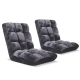 2X Floor Recliner Folding Lounge Sofa Futon Couch Folding Chair Cushion Grey